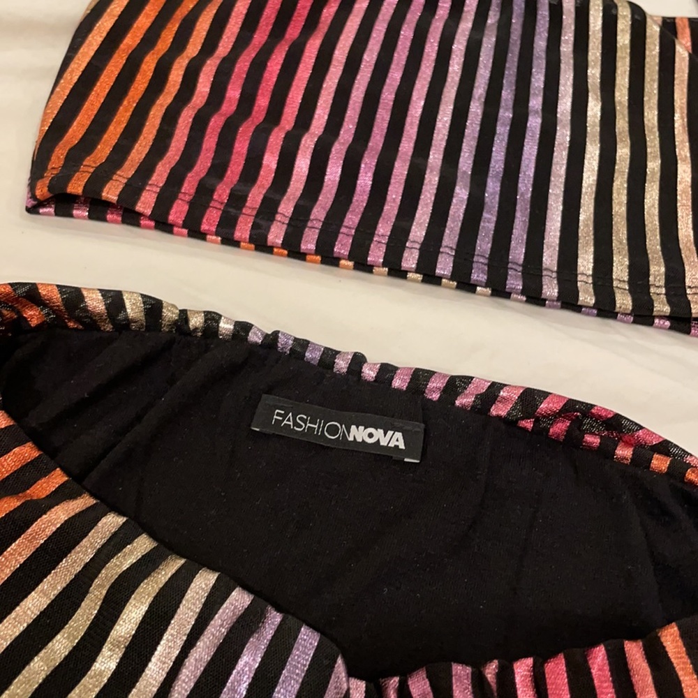 Fashion nova multi color two piece top and skirt - Picture 4 of 4